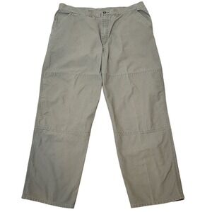 Patagonia Double Knee Work Pants Khaki Cotton Canvas Women's Size 40 Outdoorwear